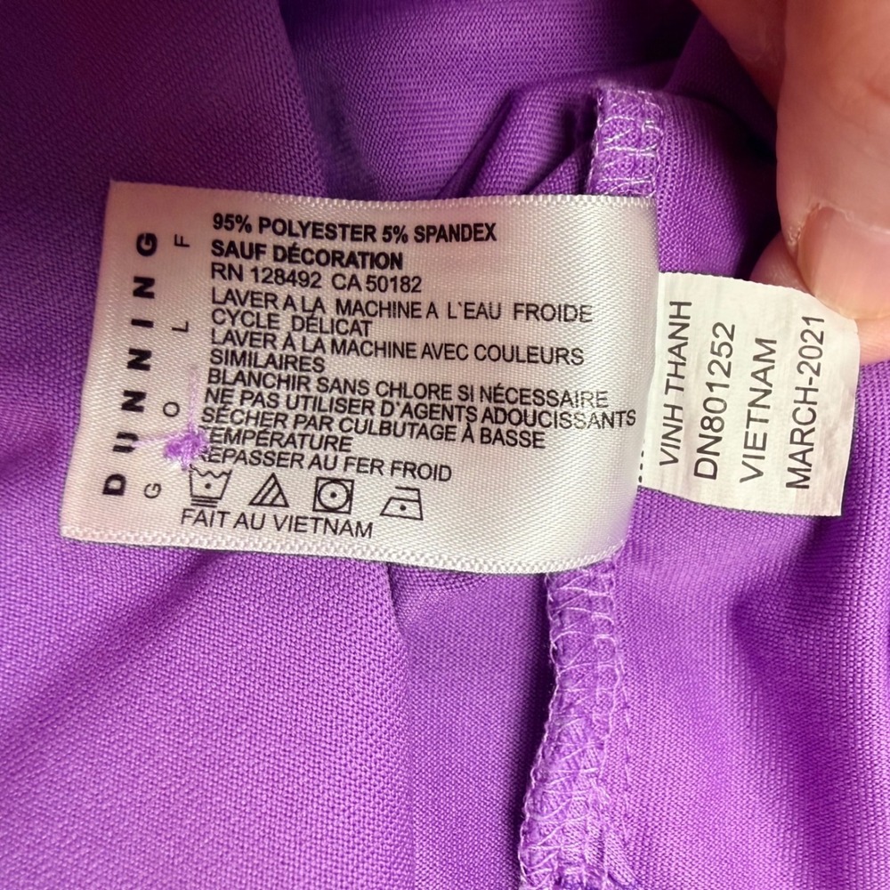 Dunning Golf Polo Shirt Mens Large Purple Excellent Floral Performance - Picture 10 of 11